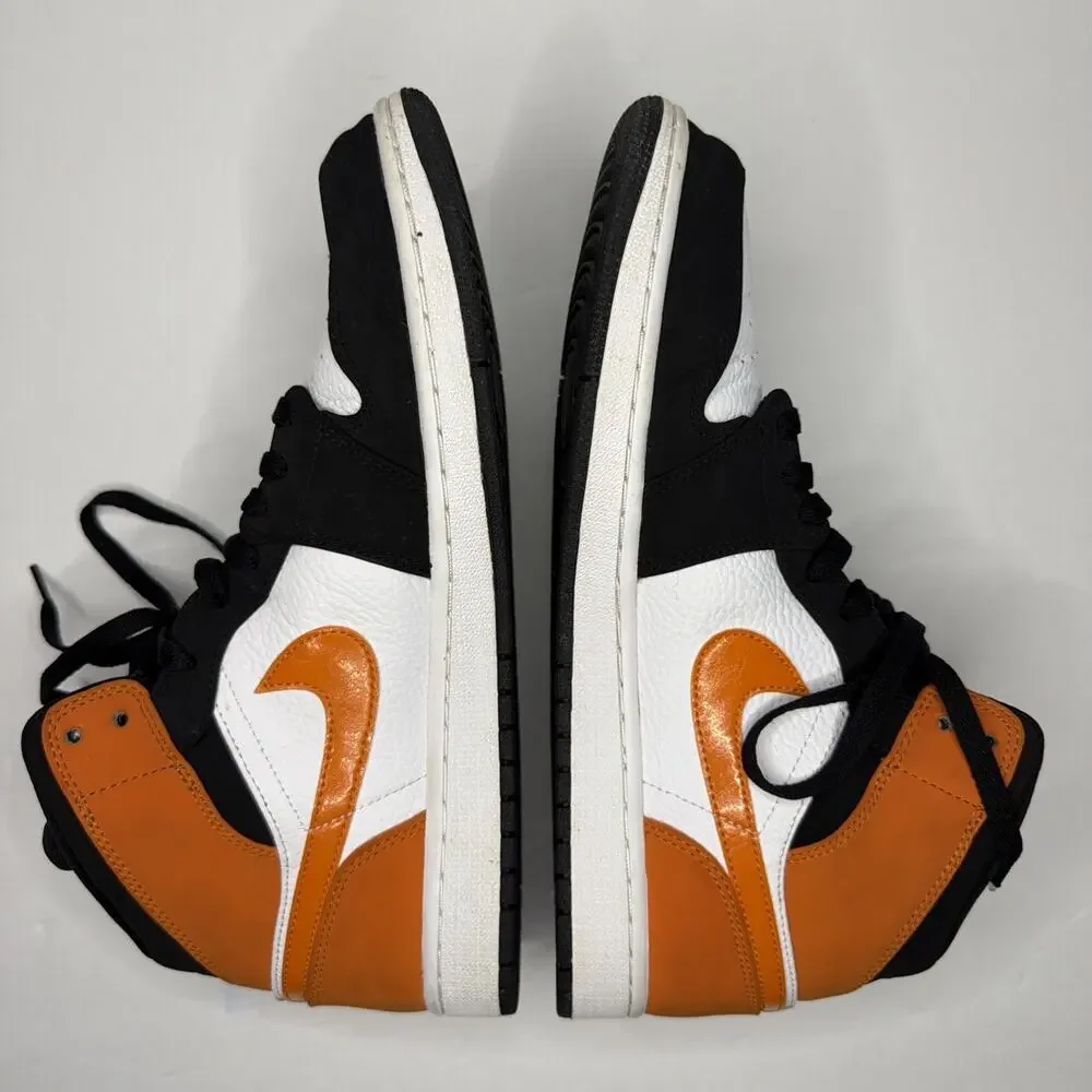 Nike Men’s size 11 Air Jordan 1 Mid Shattered Backboard Black Orange White Shoes